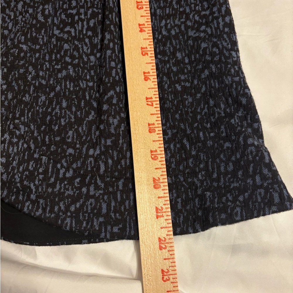 Joseph Ribkoff Cropped Open Front Jacket Slate Blue Black Print Made in Canada - Picture 4 of 7